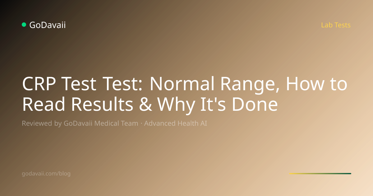 CRP Test Test: Normal Range, How to Read Results | GoDavaii