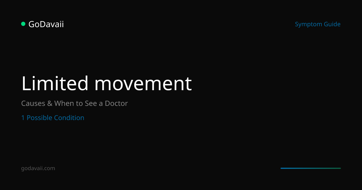 Limited movement - Causes, Conditions & When to See a Doctor | GoDavaii